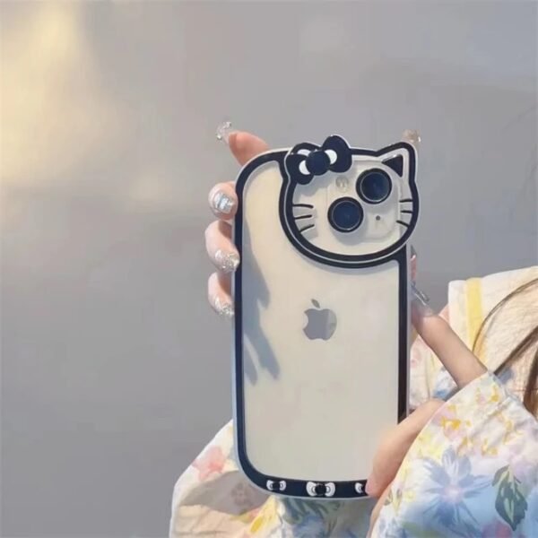 Black Hello Kitty transparent iphone case