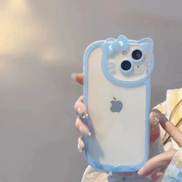 Blue Hello Kitty transparent iphone case