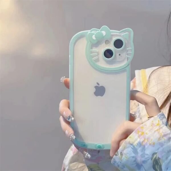 Cyan Hello Kitty transparent iphone case