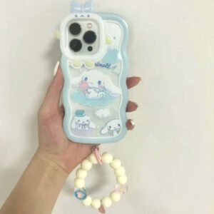 Kawaii-Sanrio-Cinnamoroll-With-Bracelet-Bracket-Phone-Case-For-iPhone