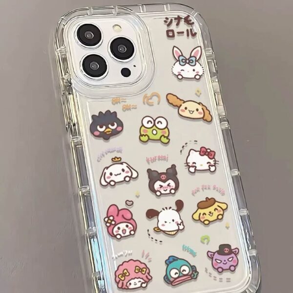 Sanrio Hello Kitty Cinnamoroll Faces Transparent Case For iPhone - Image 3