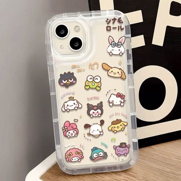 Sanrio Hello Kitty Cinnamoroll Faces Transparent Case For iPhone - Image 4