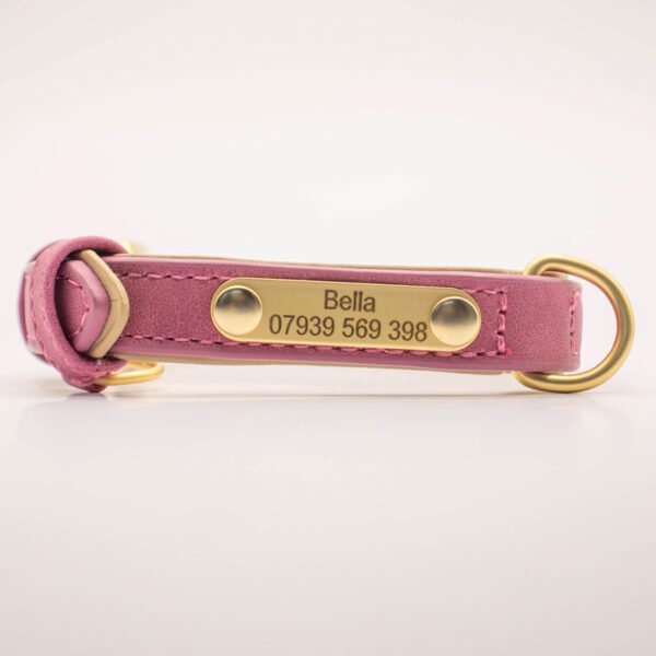 Leather-pet-collar-pink