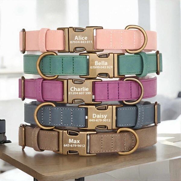 Personalised Cat Collar with Custom ID Tag, Metal Buckle