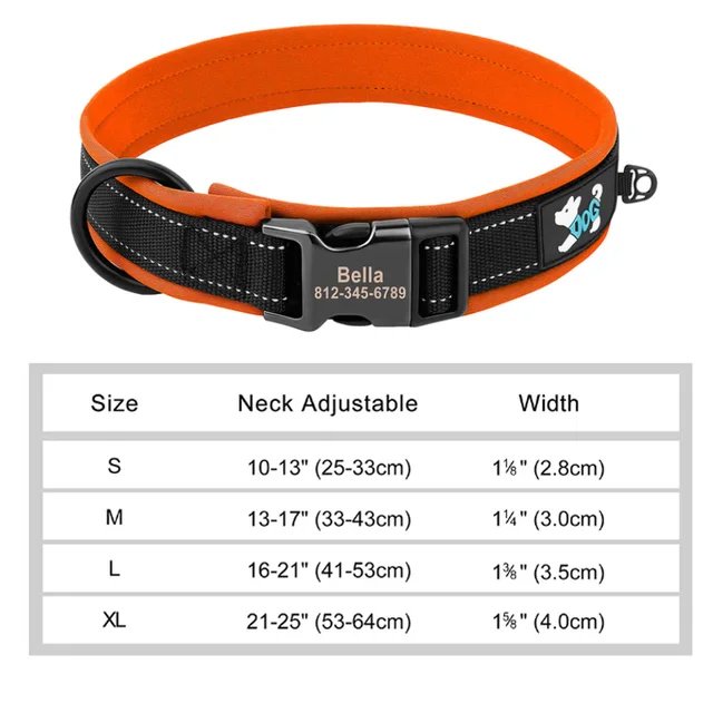 Orange nylon reflective collar