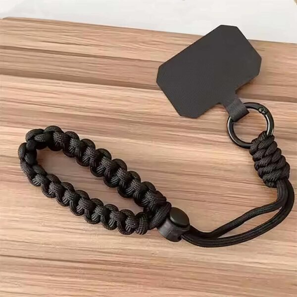 Black woven lanyard for iphone-samsung