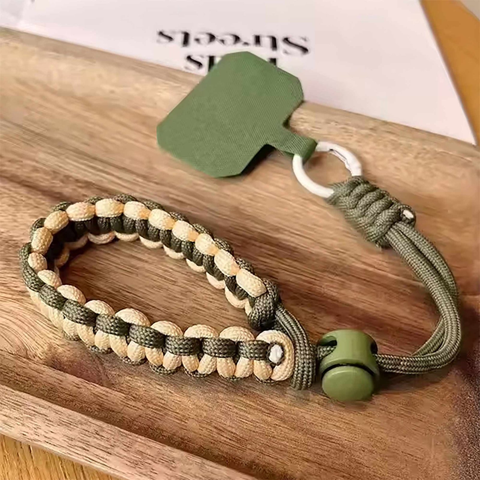 Handwoven adjustable mobile iPhone, Samsung, universal lanyard wrist strap - Image 4