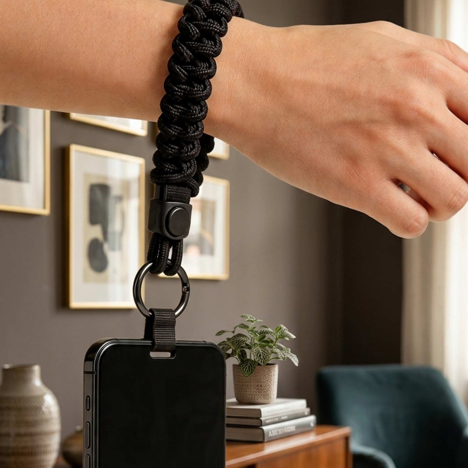 Black-landyard-for iphone samsung