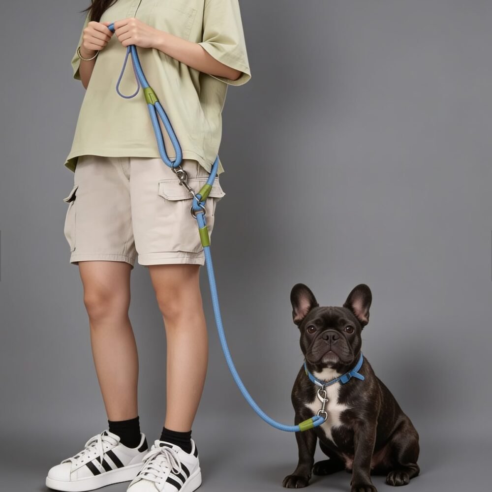 A hands free lead makes a gotcha day adventure walk easier for both ends of the lead.