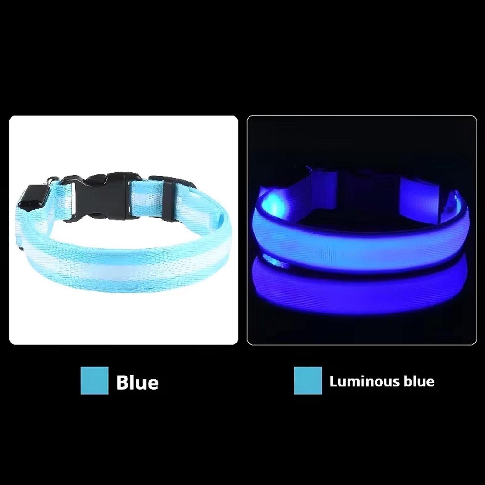 LED Dog Collar – Flashing Glow Nylon Safety Collar – photo 5