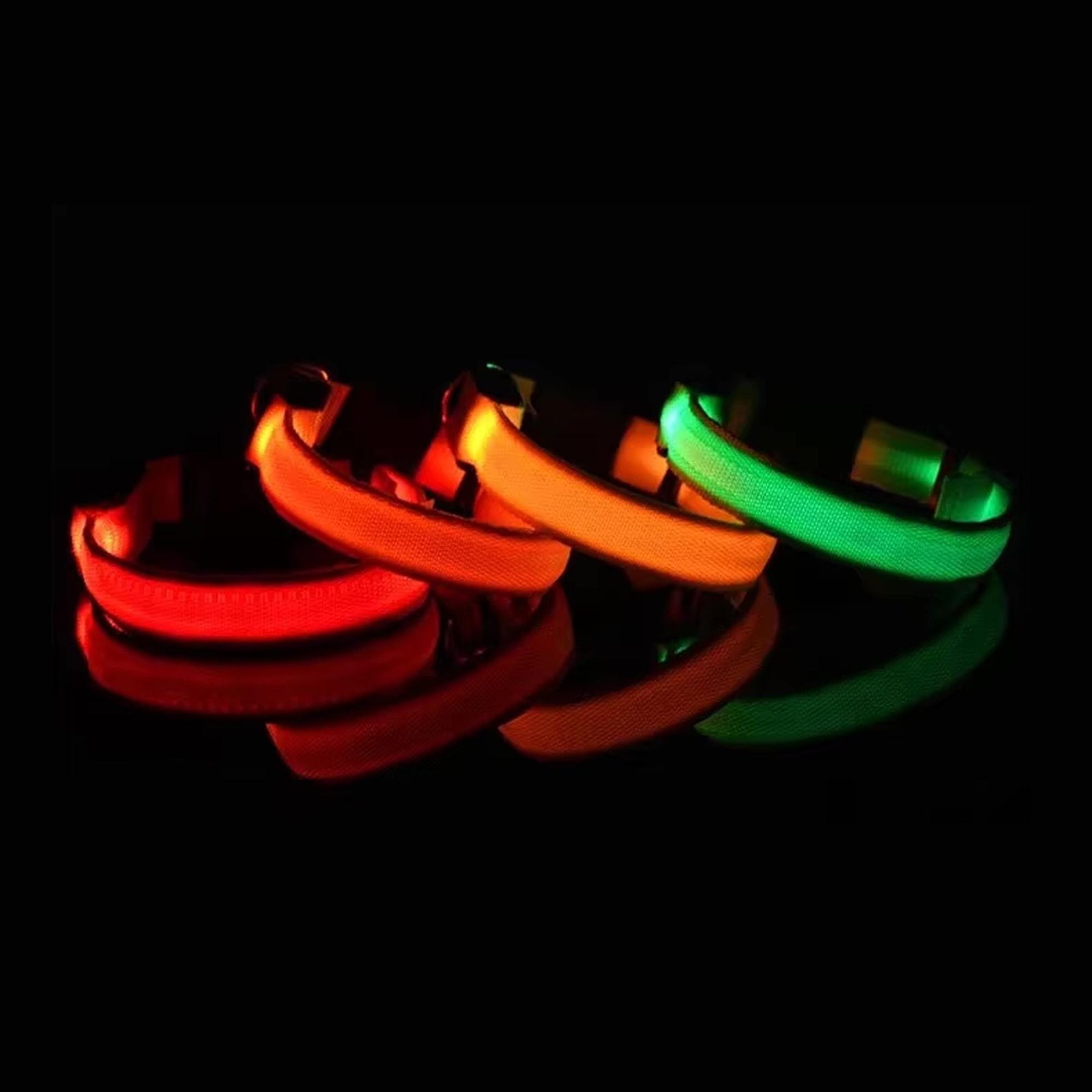 LED Dog Collar – Flashing Glow Nylon Safety Collar – photo 3