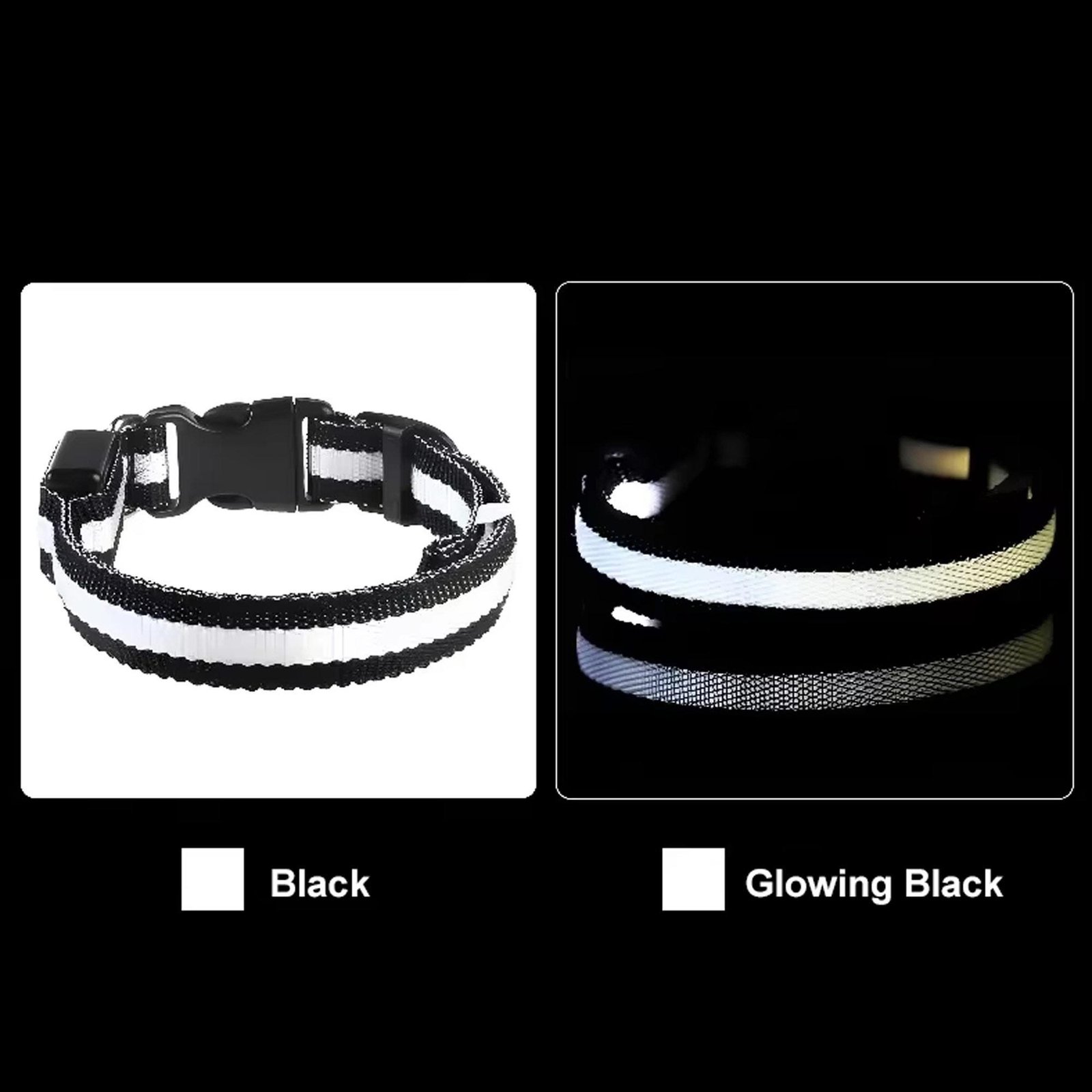 LED Dog Collar – Flashing Glow Nylon Safety Collar – photo 4
