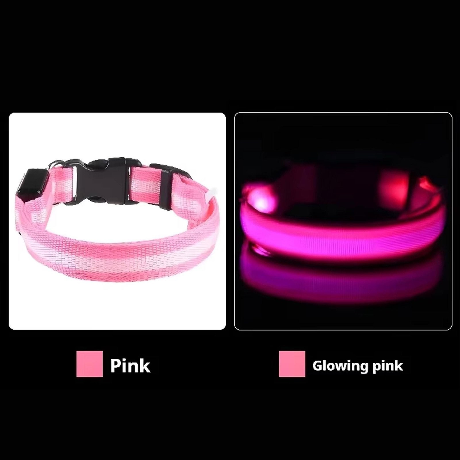 LED Dog Collar – Flashing Glow Nylon Safety Collar – photo 8