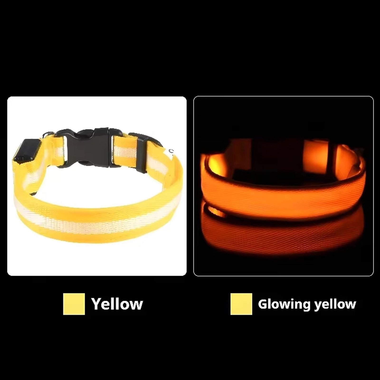LED Dog Collar – Flashing Glow Nylon Safety Collar – photo 9