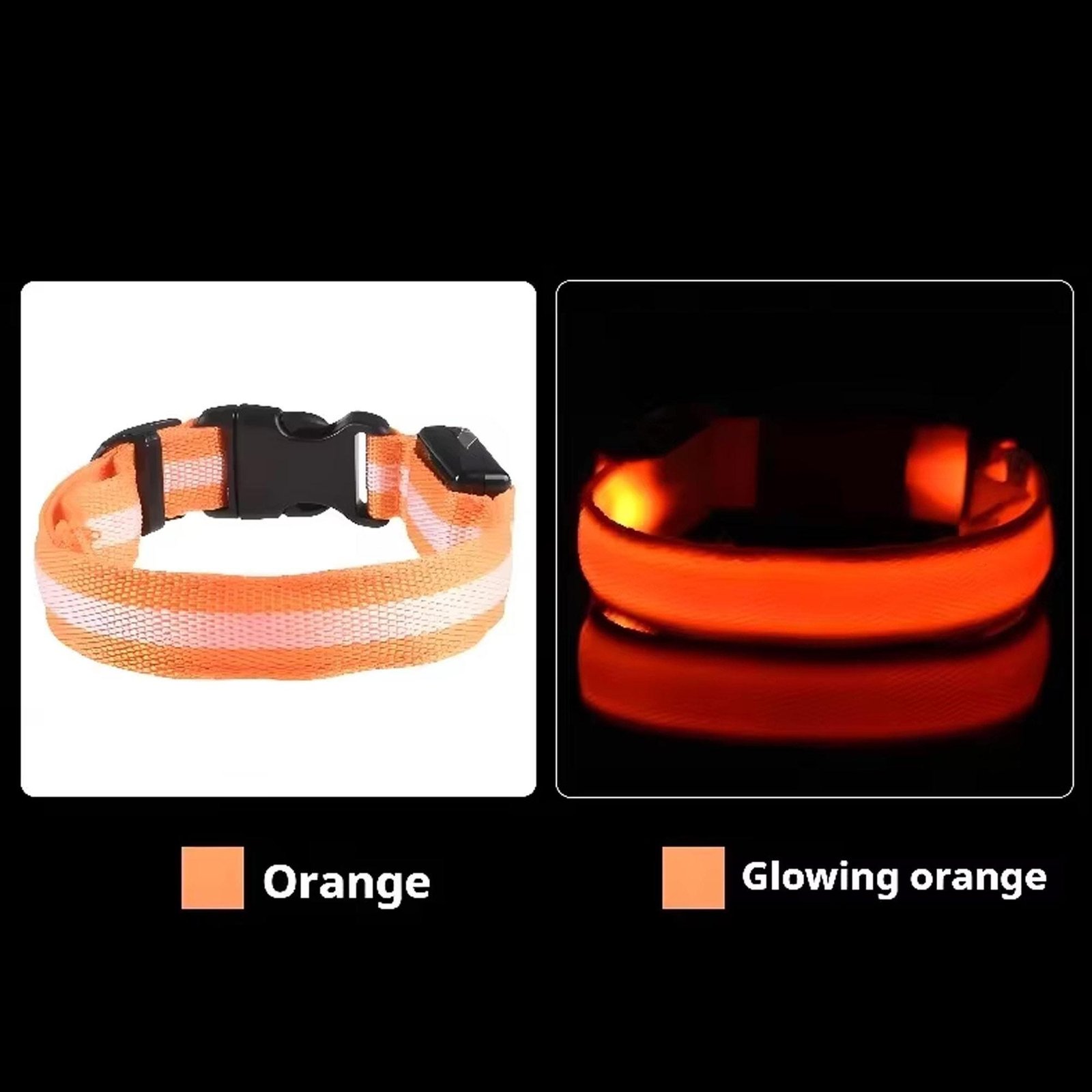 LED Dog Collar – Flashing Glow Nylon Safety Collar – photo 7