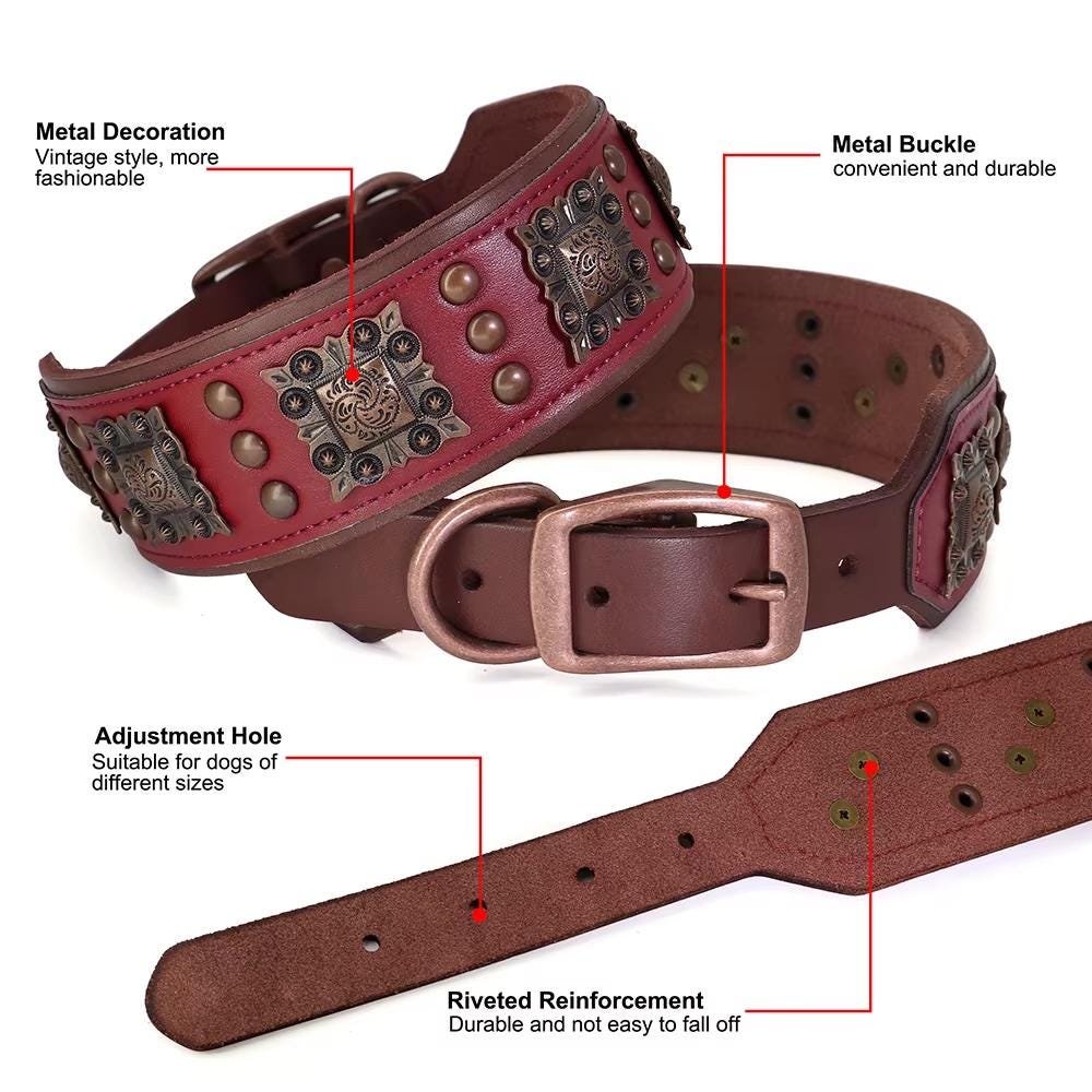 2 Inch Aztec Leather Dog Collar & Lead Set – Large Dogs – photo 9