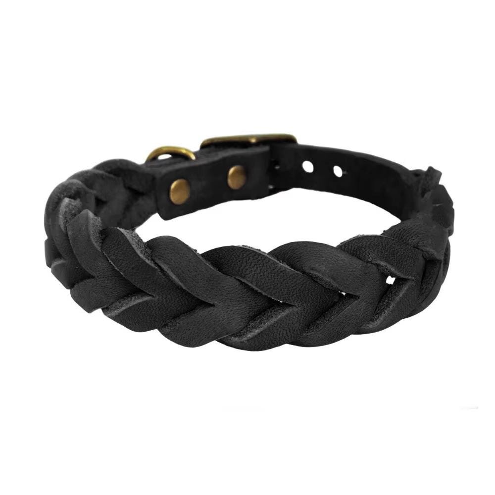 Braided Genuine Leather Dog Collar – Premium – photo 2